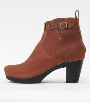 No.6 5" High Heel Buckle Boot in Maple (now $225)