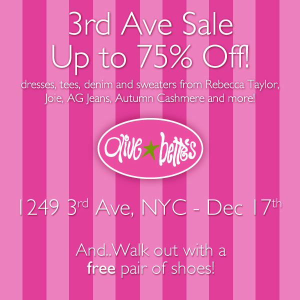 Olive and Bette's Holiday Sample Sale