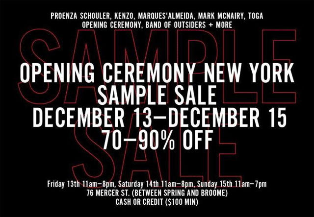 Opening Ceremony Sample Sale