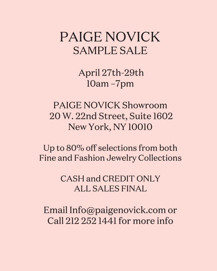 Paige Novick Sample Sale