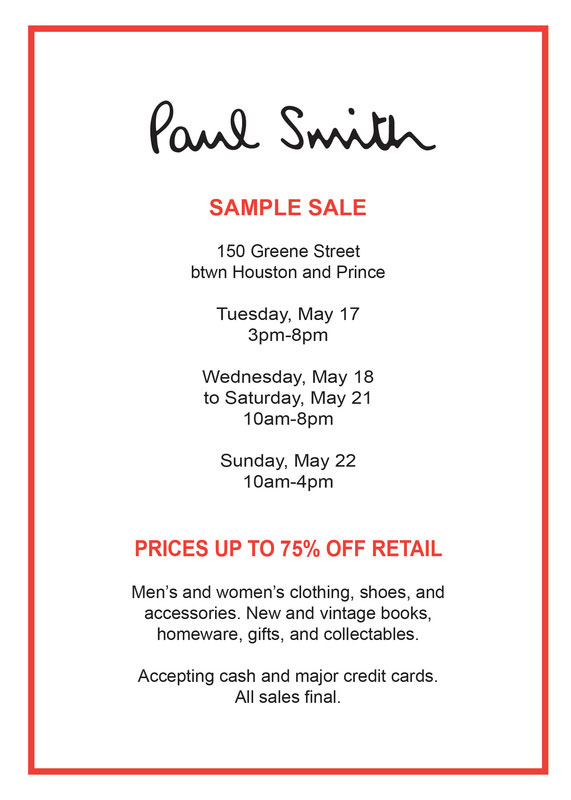 Paul Smith Sample Sale 