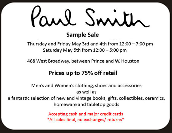 Paul Smith Sample Sale