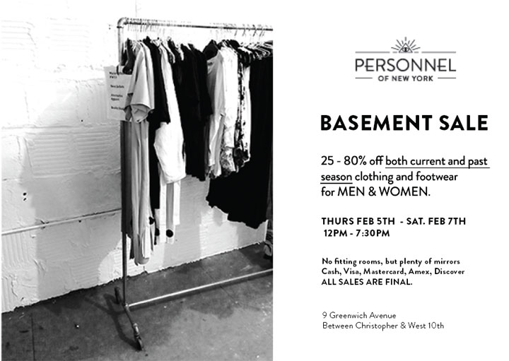 Personnel of New York Basement Sale 