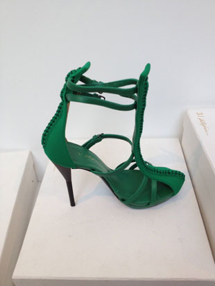 Absinthe Green Braided T-Strap Evening Heel ($100, various sizes)
