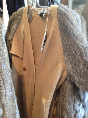 Unbelievably soft camel fur button up cardigan was available in all sizes ($150, various sizes)