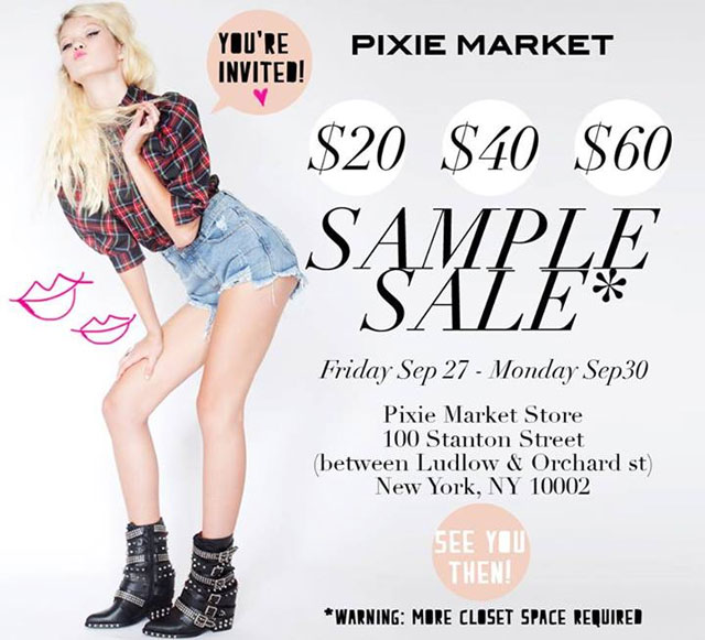 Pixie Market Sample Sale