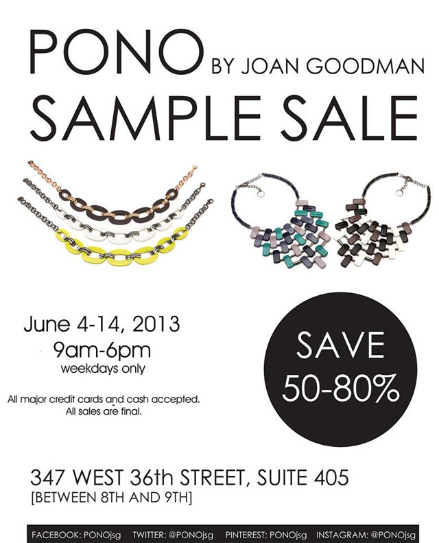 PONO by Joan Goodman Sample Sale