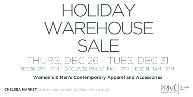 Prive Holiday Warehouse Sale