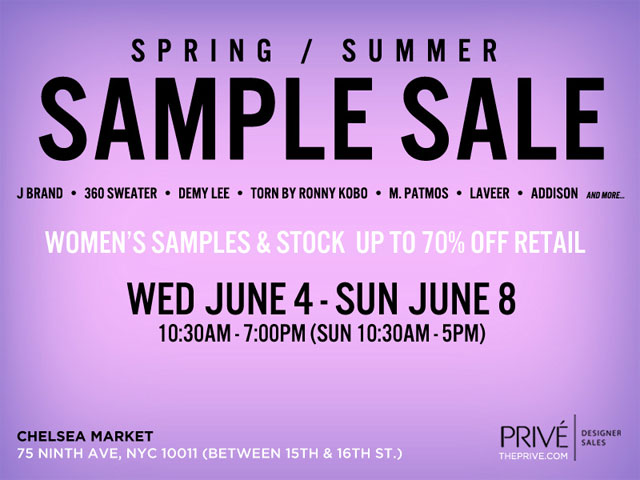 Prive Spring/Summer Sample Sale