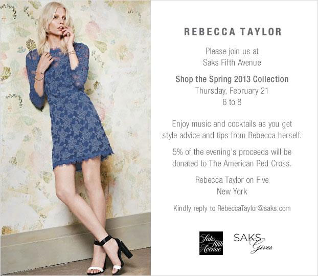 Rebecca Taylor Personal Appearance and Cocktail Event