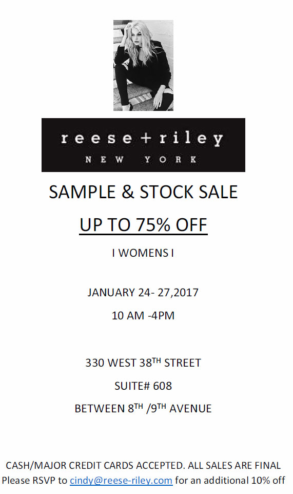 Reese + Riley Sample & Stock Sale