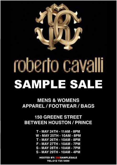 Roberto Cavalli Sample Sale