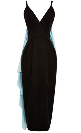 Rosie Assoulin black dress with blue sash: $998 (orig. $2485)