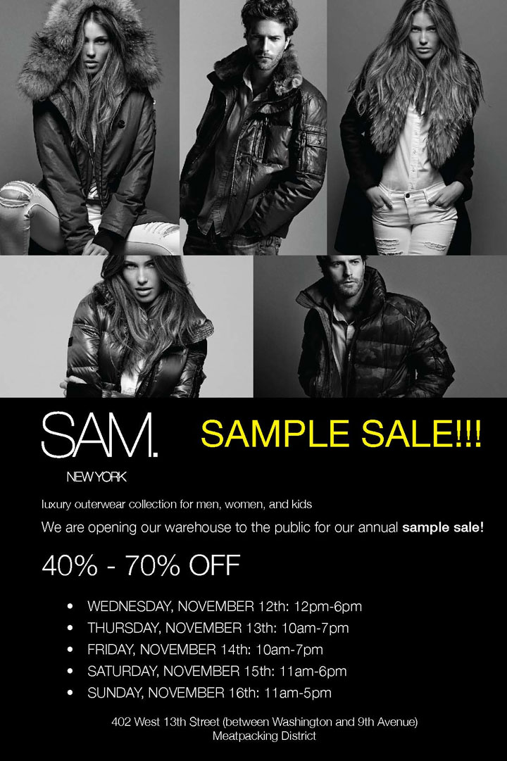 SAM. Annual Sample Sale