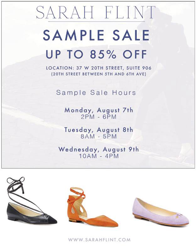 Sarah Flint Summer Sample Sale