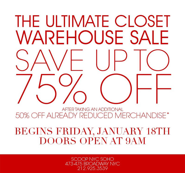 Scoop NYC Ultimate Closet Warehouse Sale