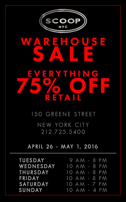 Scoop NYC Warehouse Sale