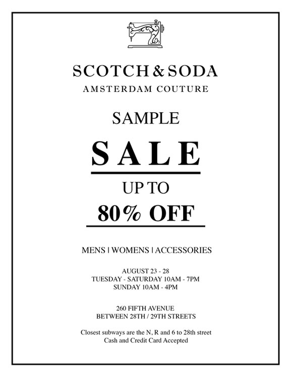 Scotch & Soda Sample Sale