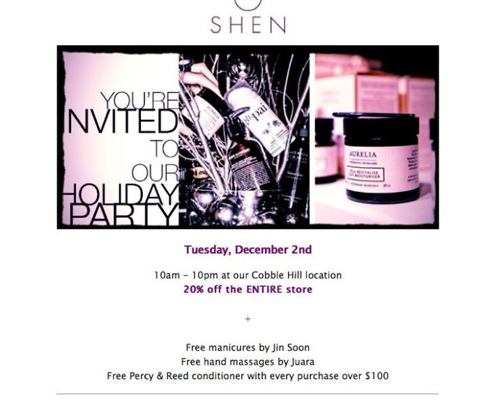 Shen Beauty Holiday Shopping Event