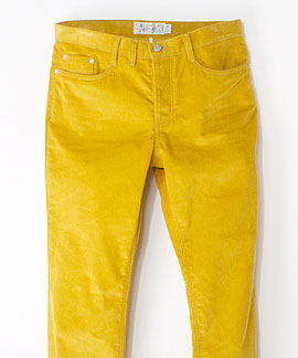 Rhodes corduroy pants in yellow: $94 (orig. $225)
