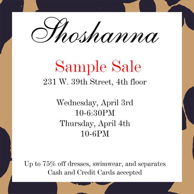 Shoshanna Sample Sale