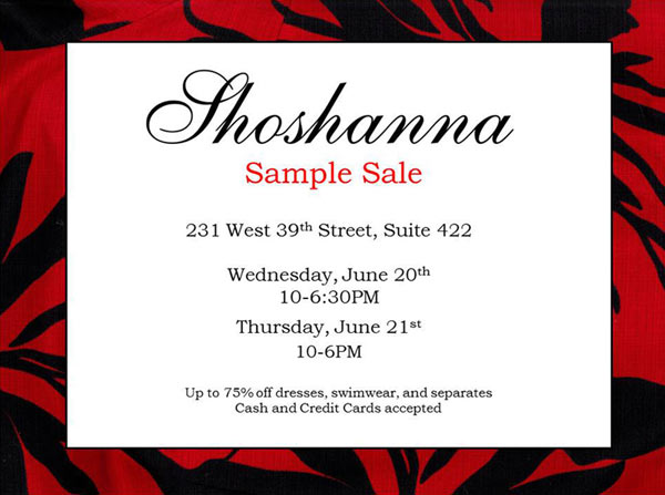 Shoshanna Sample Sale