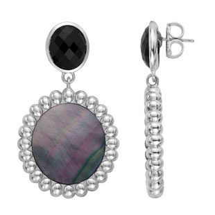 Slane Black Mother of Pearl & Onyx Double Drop Earrings: Retail $900, Sale Price $450