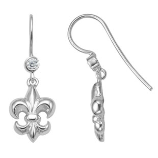 Slane Fleur de Lys Earrings with Diamond: Retail $375, Sale Price $187.50