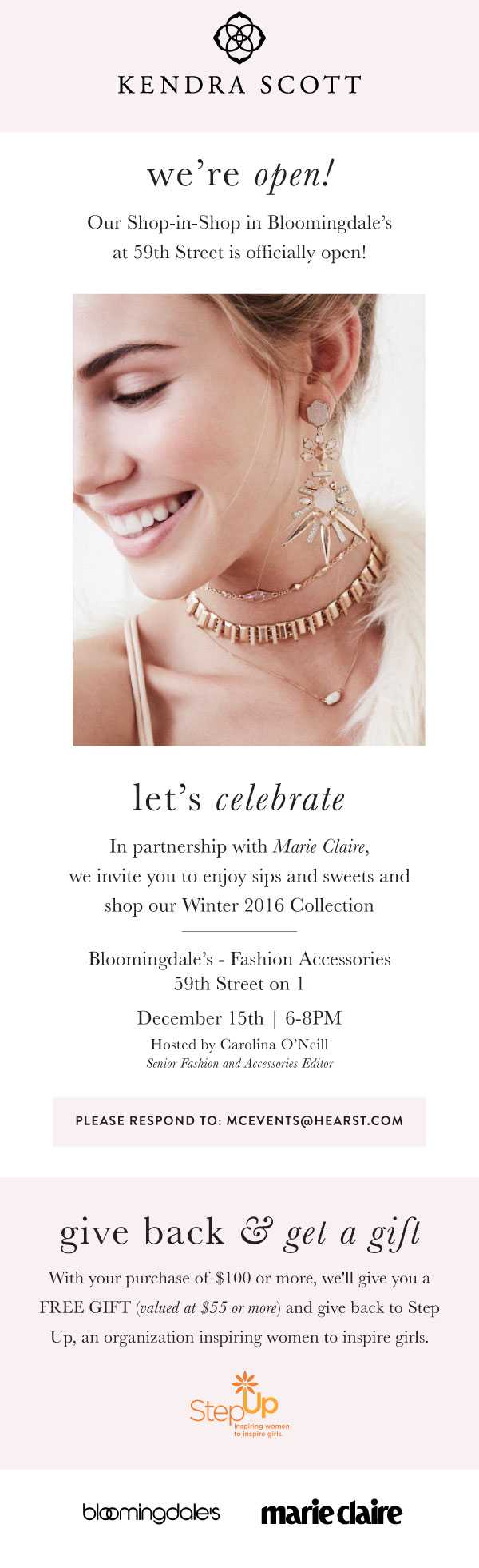 Step Up Salon: an evening with Kendra Scott at Bloomingdale's
