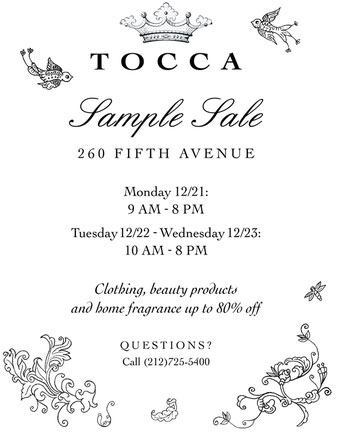 TOCCA Sample Sale