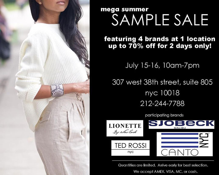 Ted Rossi, Canto NYC, & More Sample Sale