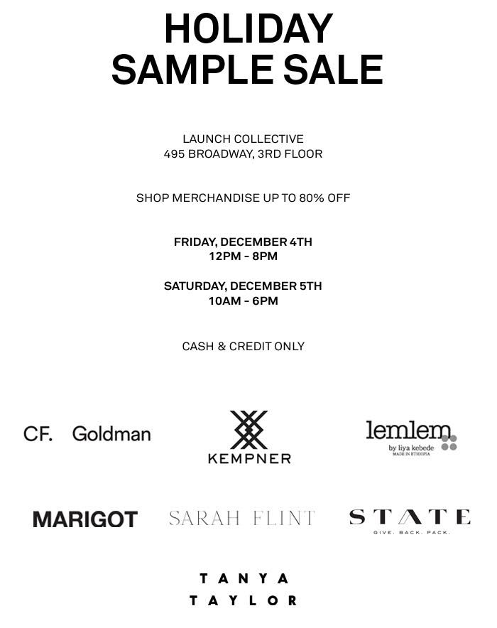 The Collective Showroom Holiday Sample Sale