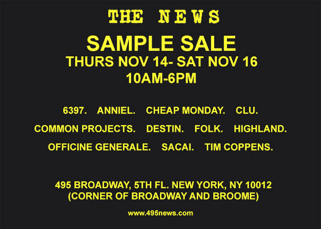 The News Fall Sample Sale