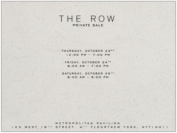 The Row Clothing & Accessories Sample Sale TheStylishCity