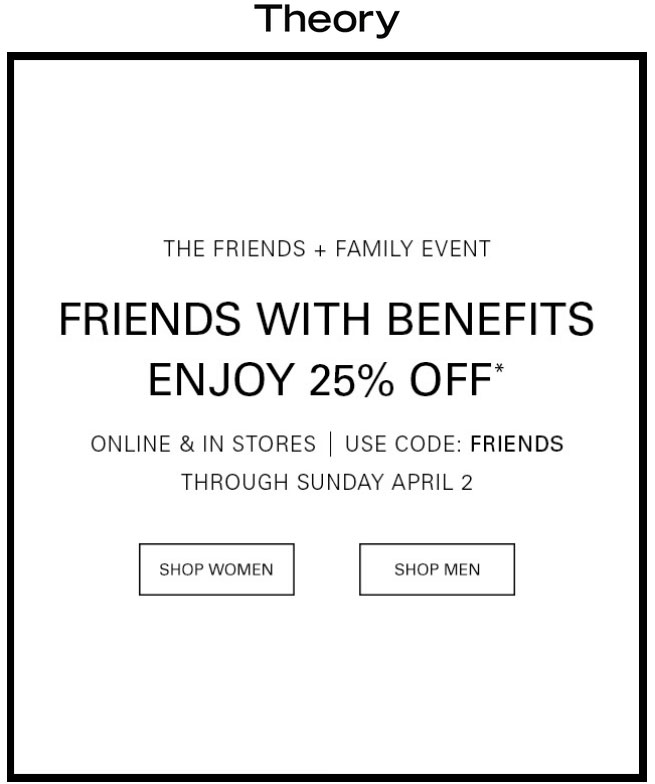 Theory Friends & Family Sale
