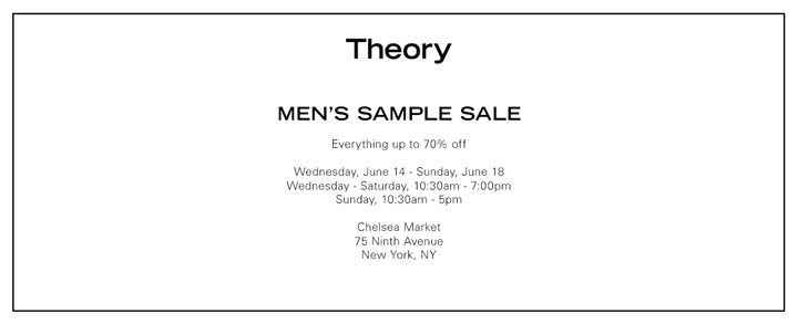 Theory Men's Sample Sale 
