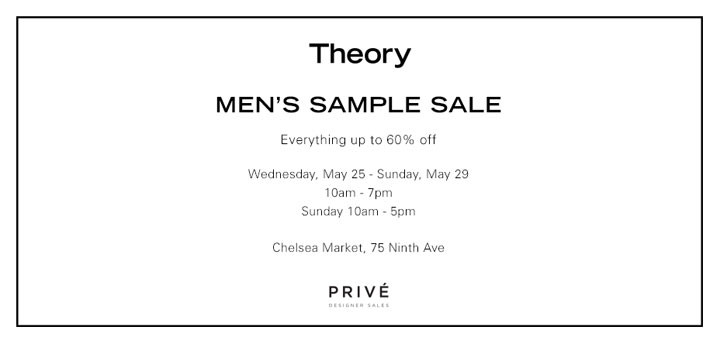 Theory Men's Sample Sale 