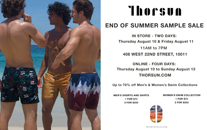 Thorsun End of Summer Sample Sale