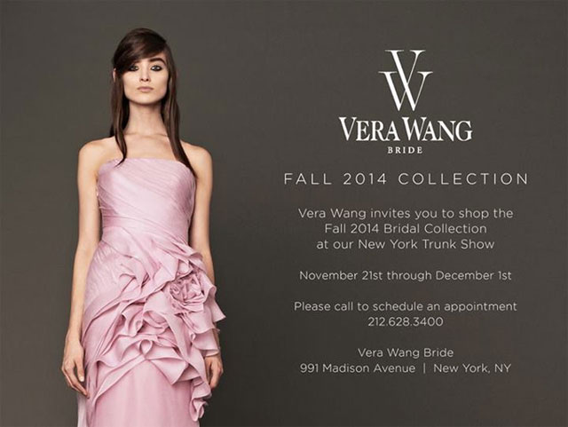 Vera Wang Bridal Fall 2014 Trunk Show