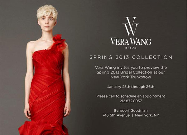 Vera Wang Bridal Spring 2013 Trunk Show