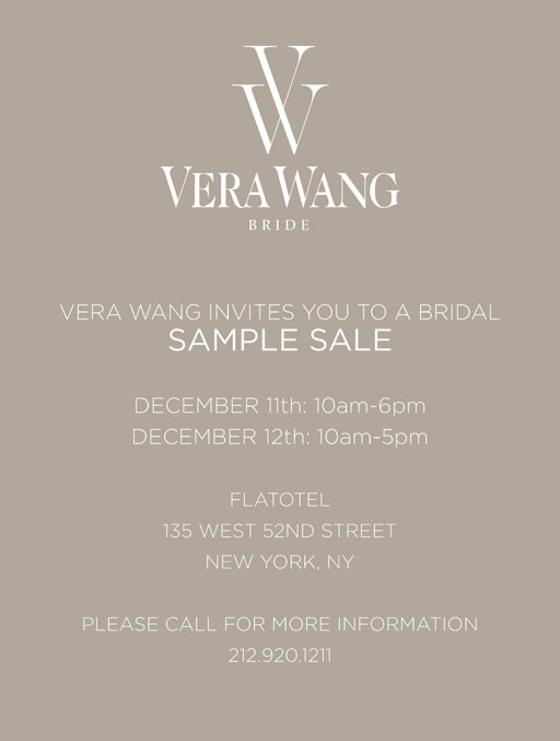 Vera Wang Bridal New York Sample Sale Thestylishcity Com