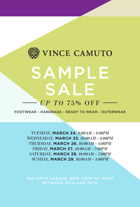 Vince Camuto Apparel & Accessories New York Sample Sale 