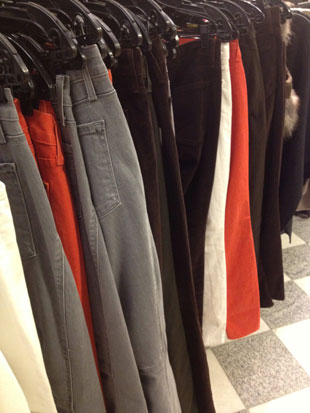 Vince Brown Cords and Grey and Orange Denim ($117-$136.50)