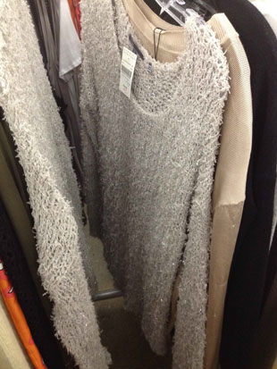 Vince Oversized Nude Sweater with laced in silver thread ($149)