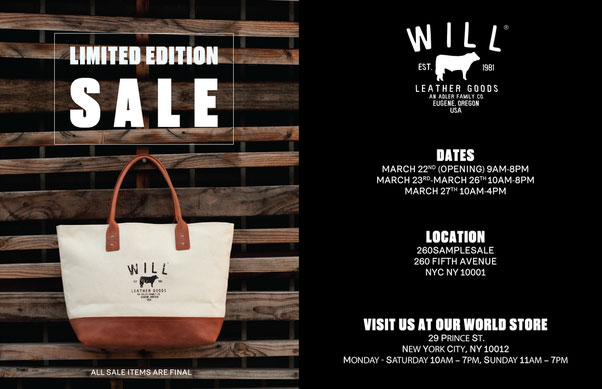 Will Leather Goods Sample Sale