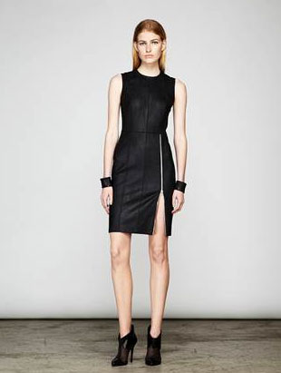 Yigal Azrouel Embossed Stretch Leather Dress 