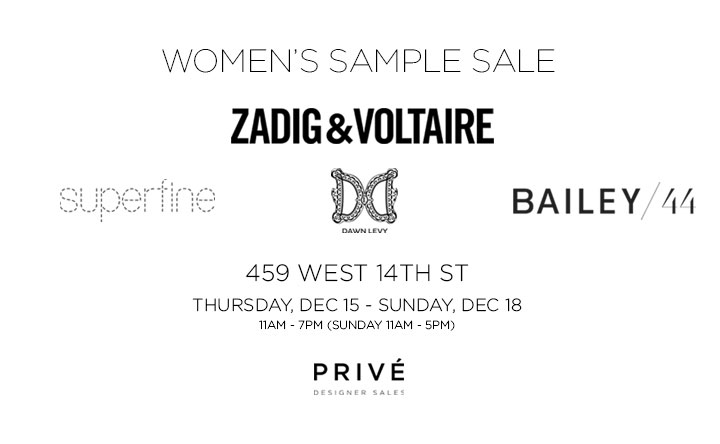 Zadig & Voltaire, Bailey 44, & More Sample Sale