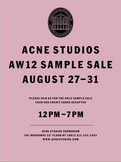 Acne Studios Sample Sale