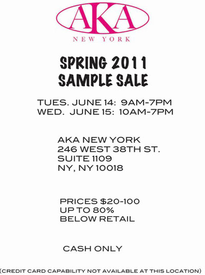 AKA New York Spring Sample Sale