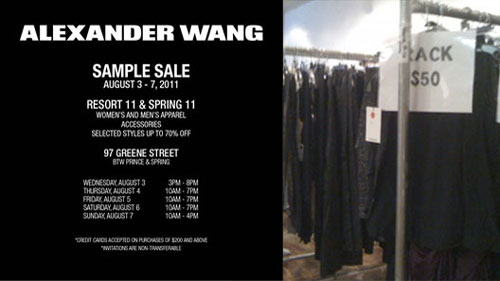 Alexander Wang Sample Sale